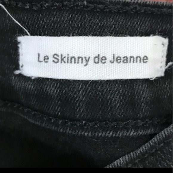 Frame Le Skinny De Jeanne Jeans in Black - Size 26 - Raw Hem, Mid-Rise, Faded - Picture 8 of 12